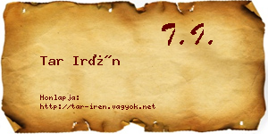Tar Irén névjegykártya